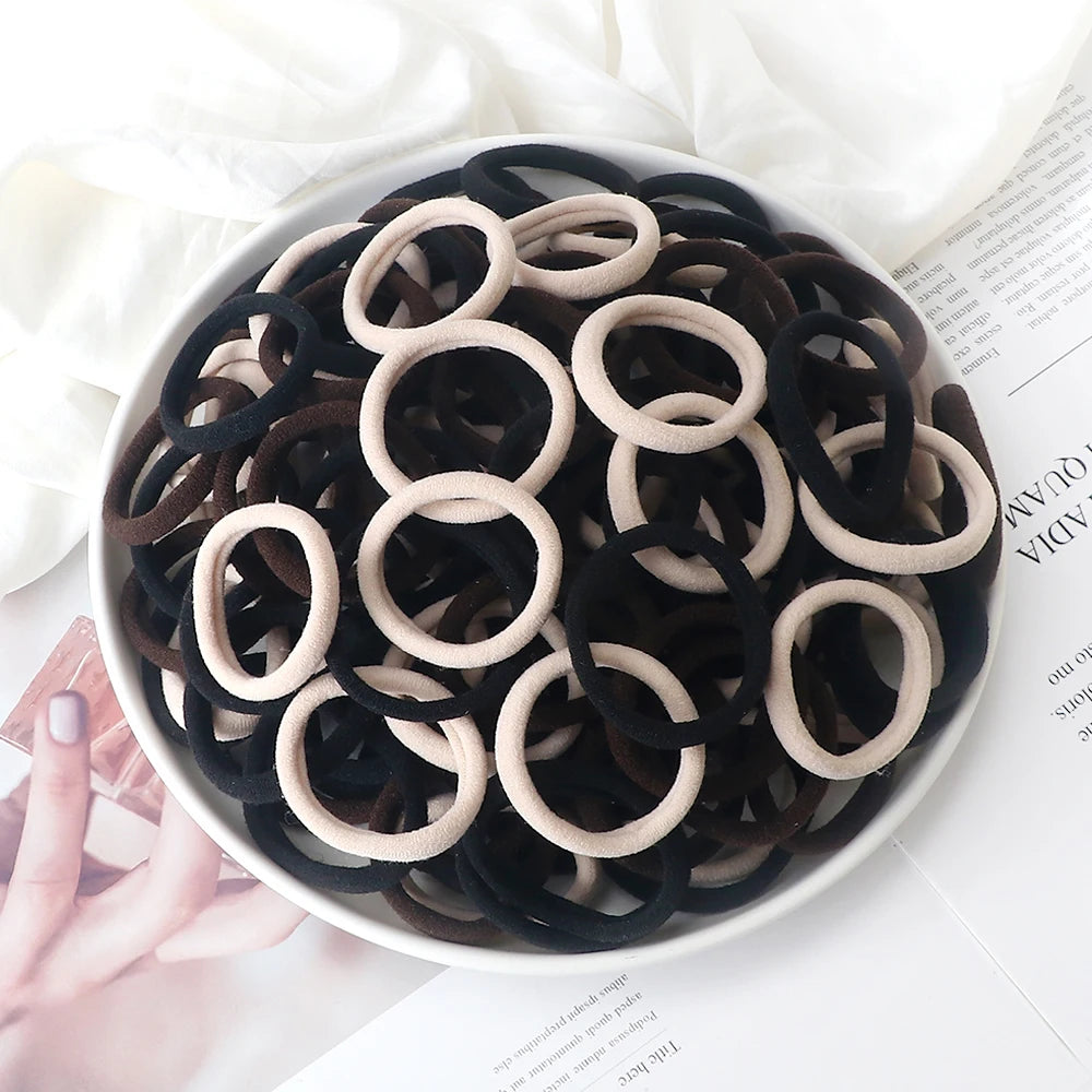 51 Colors Basic Elastic Hair Band for Girls 20/30/50PCS 4cm Simple Solid Color Headba lifestyle view