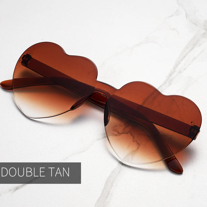 Color heart shape ocean personality Frameless Children's Sunglasses Candy Love Sungla close-up view
