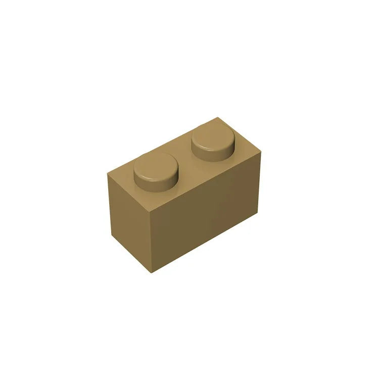 Educational Assemblage Gobricks Brick 1 x 2 without Bottom Tube | Compatible with L additional angle