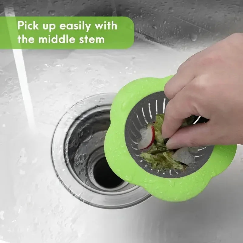 2PCS Silicone Kitchen Sink Strainer Anti-Clog Drain Filter Net Stopper for 4.5 Inch Dr close-up view