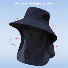 Summer Sun Hat with Neck Flap | UV Protection Outdoor Cap for Hiking Fishing detail view