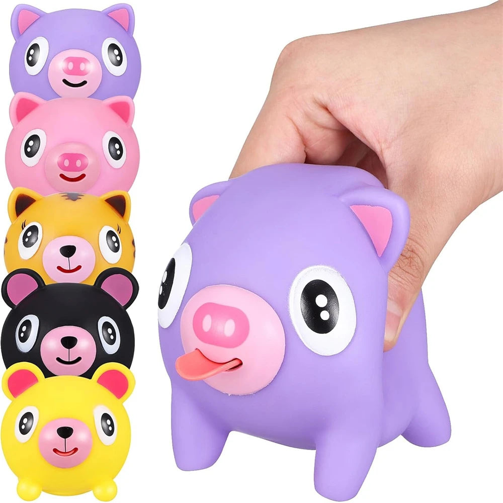 Screaming Pigs Squeeze Animal Ball Out with Sound Screaming Decompression Rubber Sq additional angle