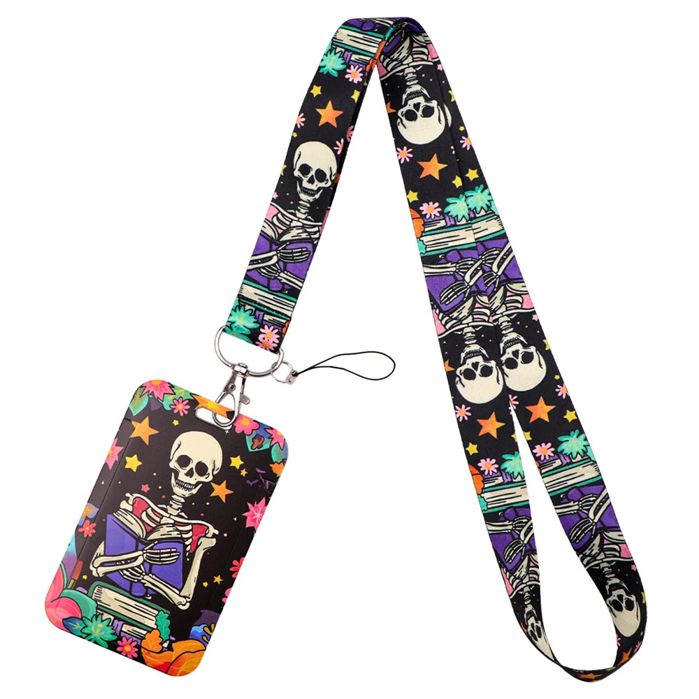 Human Skeleton Lanyard Card Holder Neck Strap for key ID Card Phone Straps Badge Hold alternate view