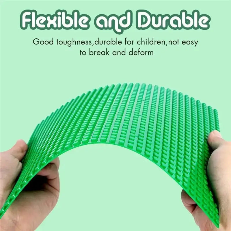 Classic Building Block Baseplates | 3-Pack Compatible Base Plates for Creative Constru close-up view