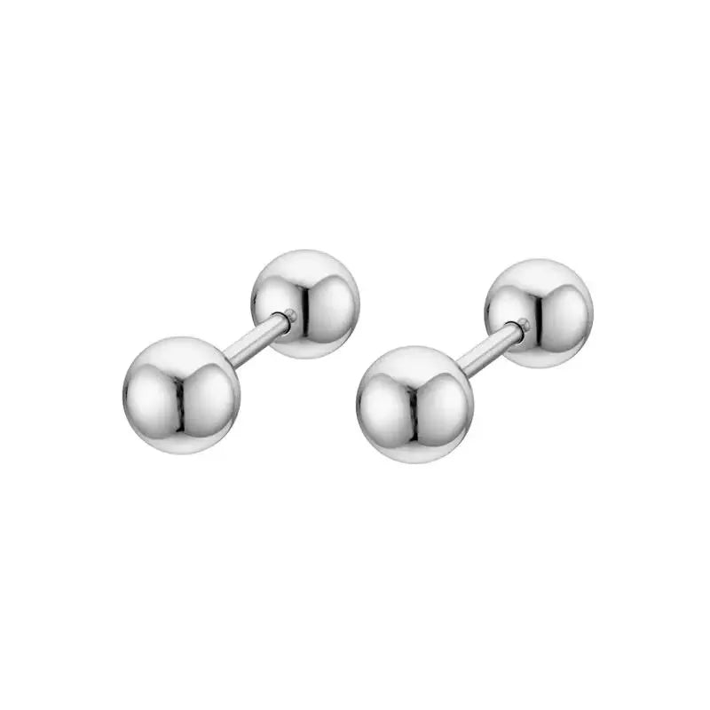 2pcs 16G Stainless Steel Stud Earrings, Small Ball Screwback Earrings Ear Bone Nail Lip Piercing Body Jewelry Accessory