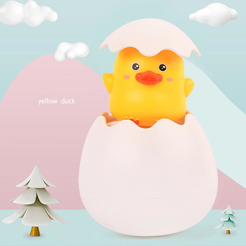 Baby bath Toys Small Yellow Duck Rain Spray Eggs Baby Children Bathroom Water Play Sho close-up view