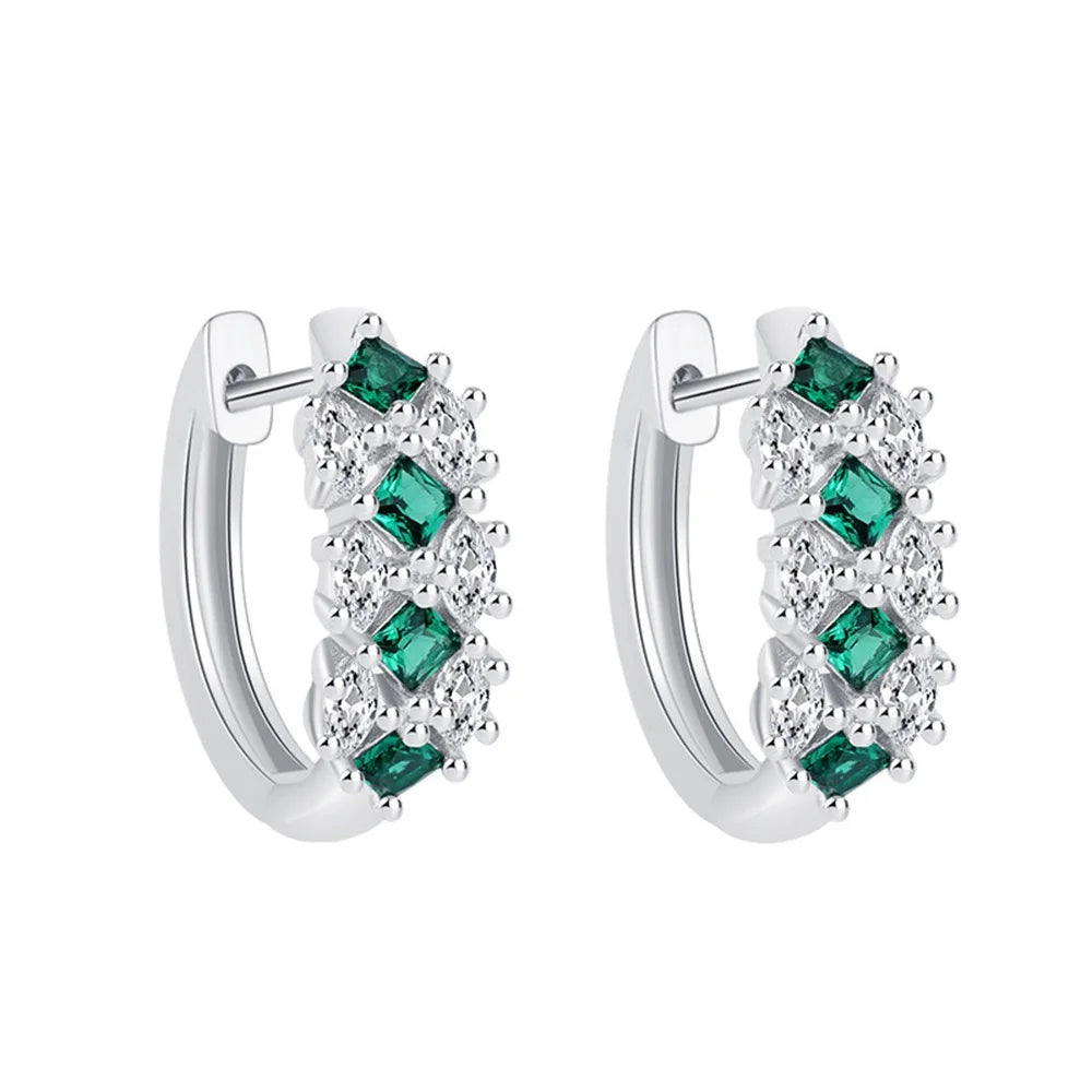 New 925 sterling silver green zircon earrings exquisite earrings suitable for women p lifestyle view