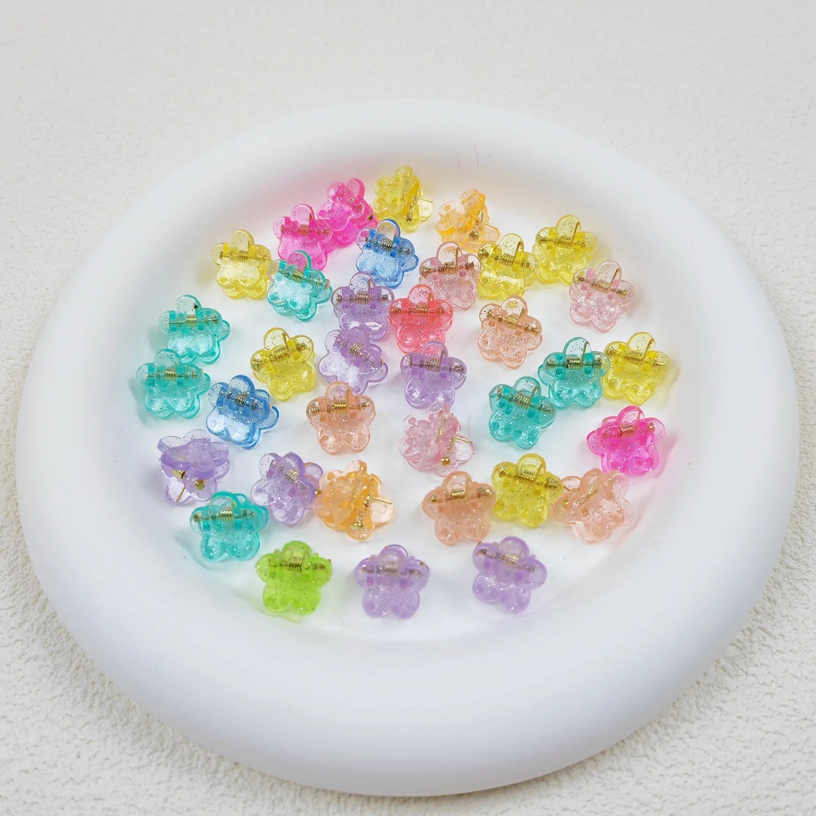 Macaron Color Flower Hair Clips Tiny Claw Clips Sweet Hairpins for Children Girls Fashion Hair Accessories