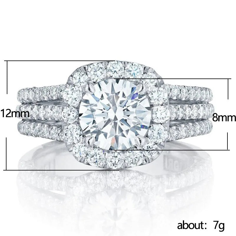 Huitan Trendy Women Rings with Brilliant Cubic Zirconia Luxury Engagement Rings Fashi lifestyle view