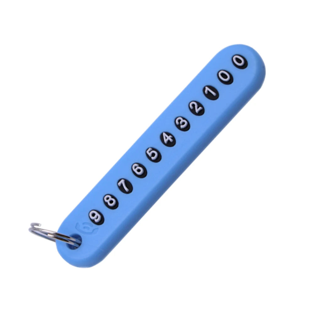 Car Phone Number Keychain | Anti-Lost Key Ring with Number Plate additional angle