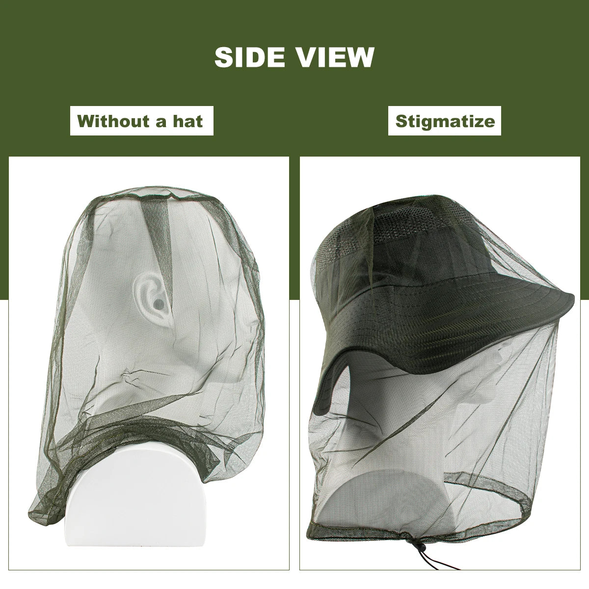 Ultra Large Mosquito Head Net | Premium Insect Face Protector for Outdoor Camping additional angle