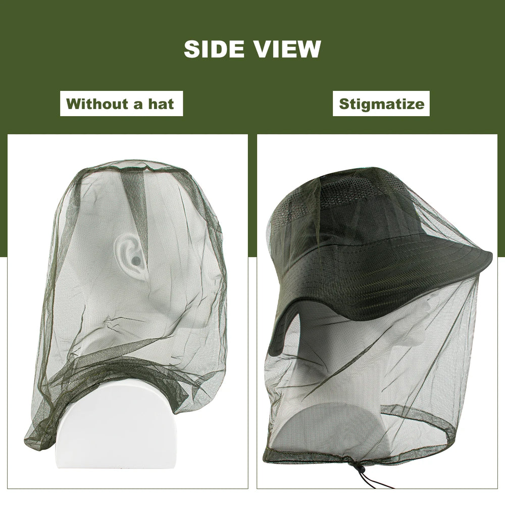 Ultra Large Mosquito Head Net | Premium Insect Face Protector for Outdoor Camping additional angle