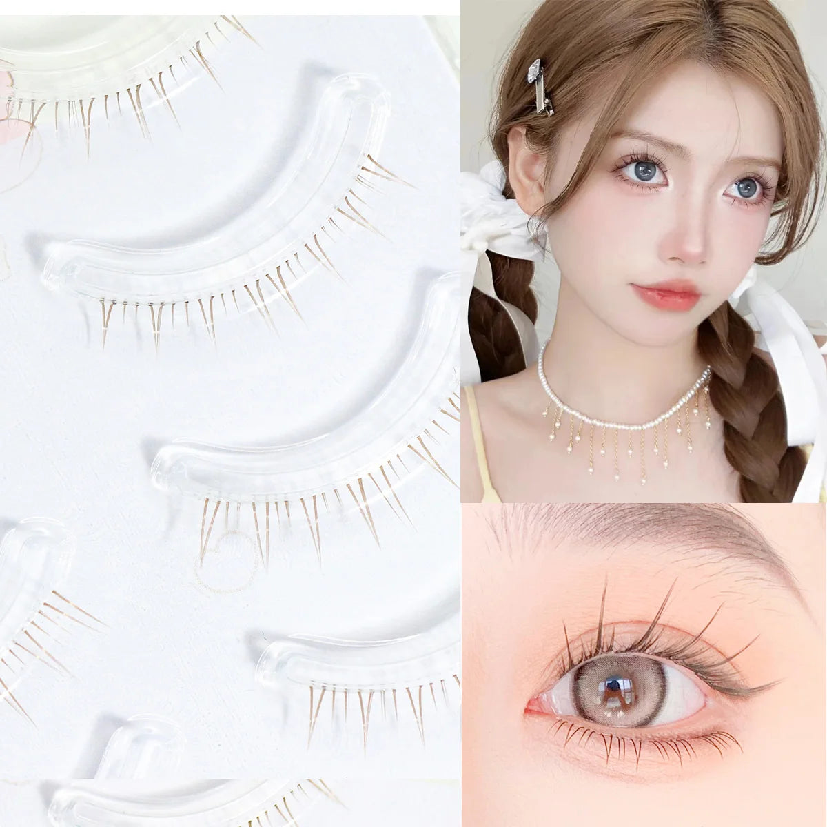 Menglu Natural Short Lower Lashes | Hand-Painted Style Fake Eyelashes alternate view