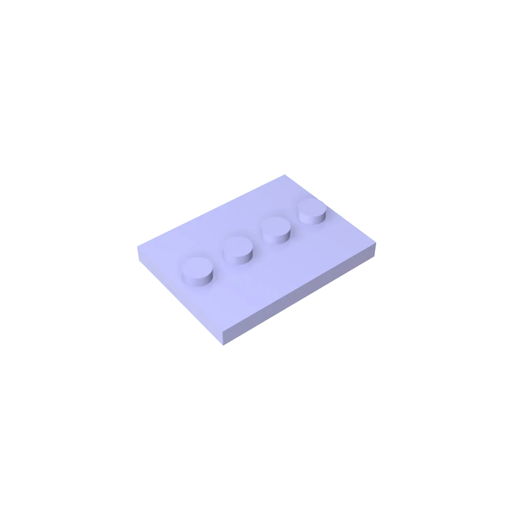Gobricks GDS-980 Tile, Modified 3 x 4 with 4 Studs in Center | Compatible Building Blo close-up view