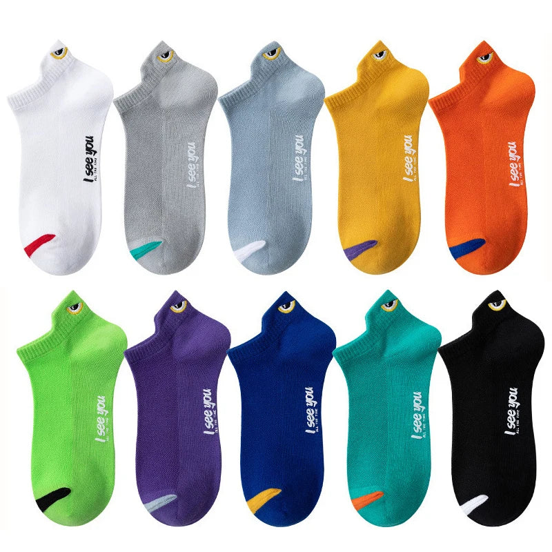 5/10 Pairs Man Short Socks Ankle Boat Socks Breathable Casual Athletic Socks Women additional angle