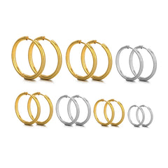 10pcs Stainless Steel Hoop Earrings Set | Fashion Huggie Earrings for Women and Men