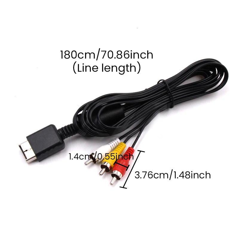 Multi Component Games Audio Video AV Cable to RCA for SONY PS2 PS3 PlayStation SYSTEM Ca detail view