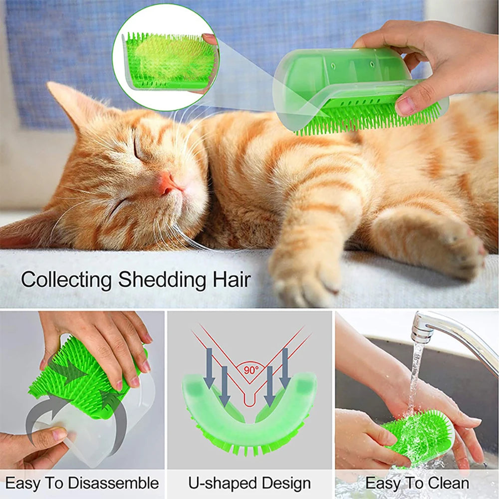 Massage Pet Cat Brush Corner Scrape Hair Removal Beauty Clean Corner Brush Removable S close-up view