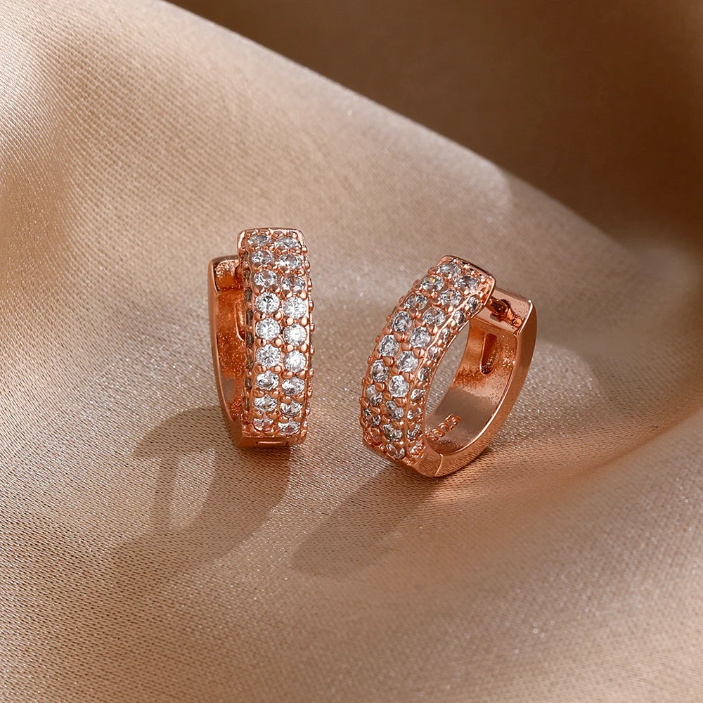 2026 New Fashion Hoop Earrings Set for Women | Ginkgo Leaf Enamel Flower Stud, Cute Cr close-up view