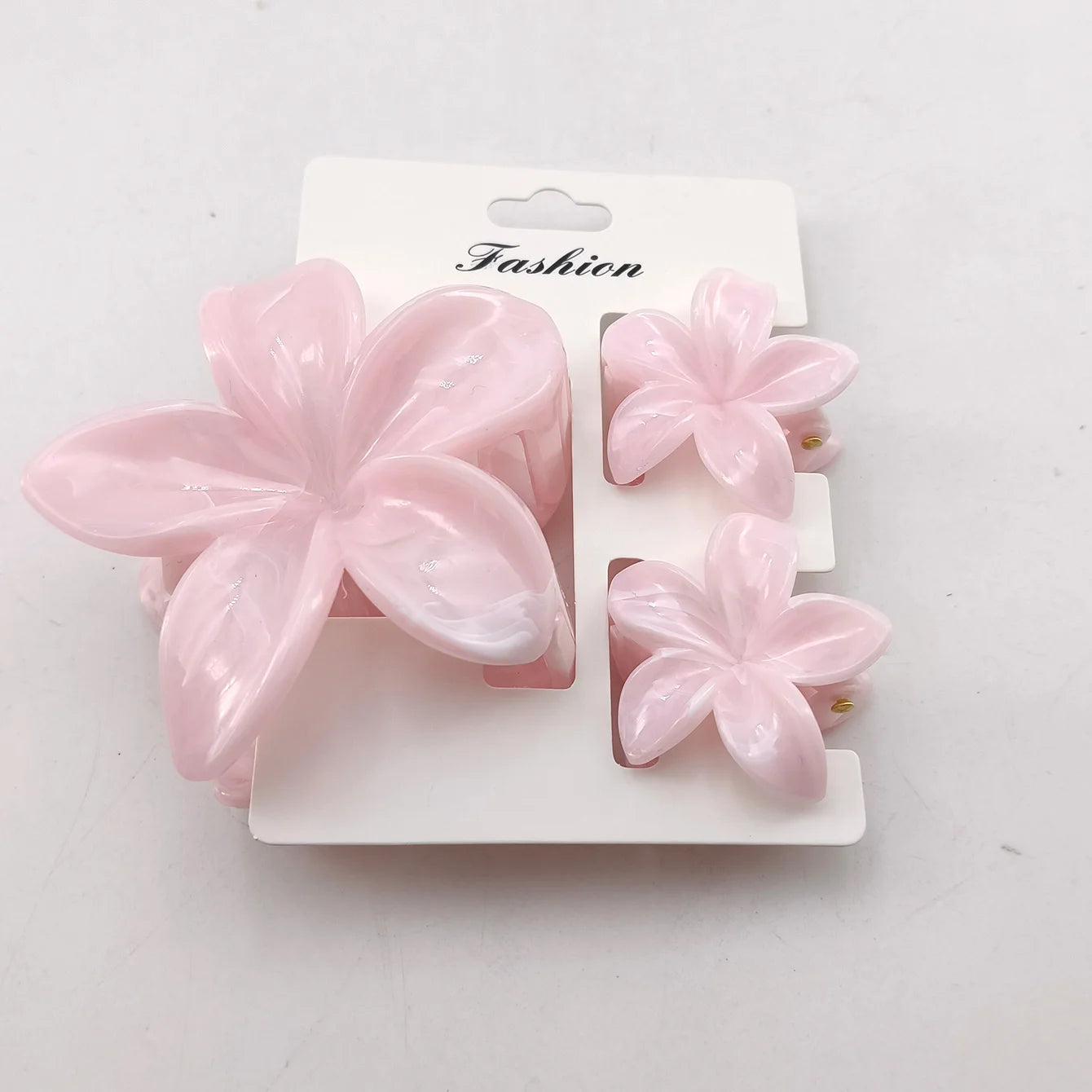 3/6/9/12PCS Hawaiian Gradient Flower Hair Claw Clip For Women Girl Fashion Plastic additional angle