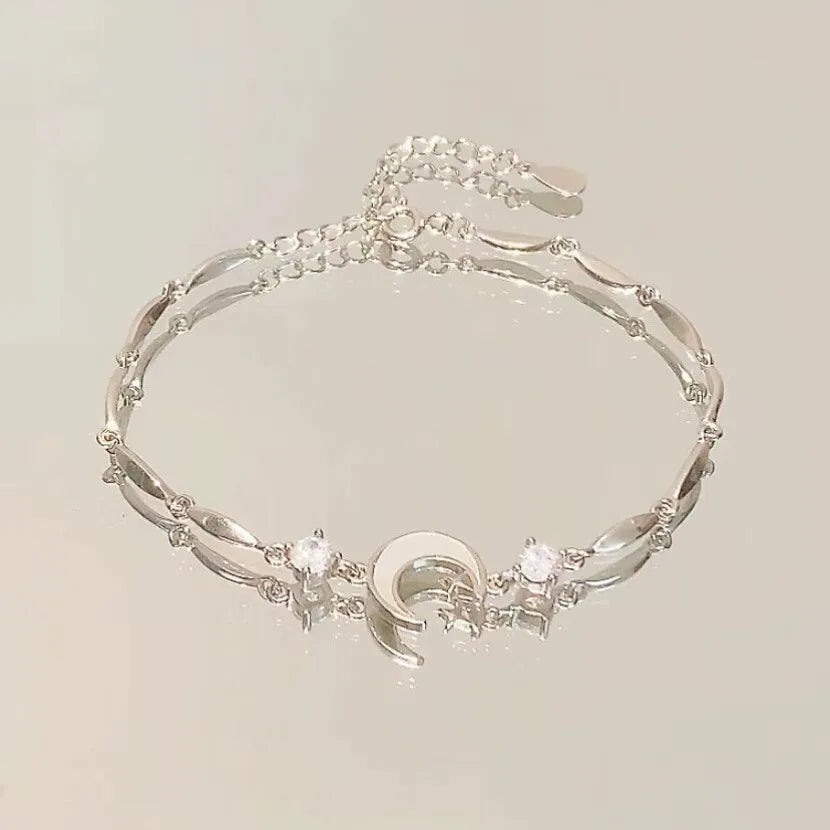 Sparkling Cherry Blossoms Butterfly Bracelet Women's Fashion Temperament Wave Moon additional angle