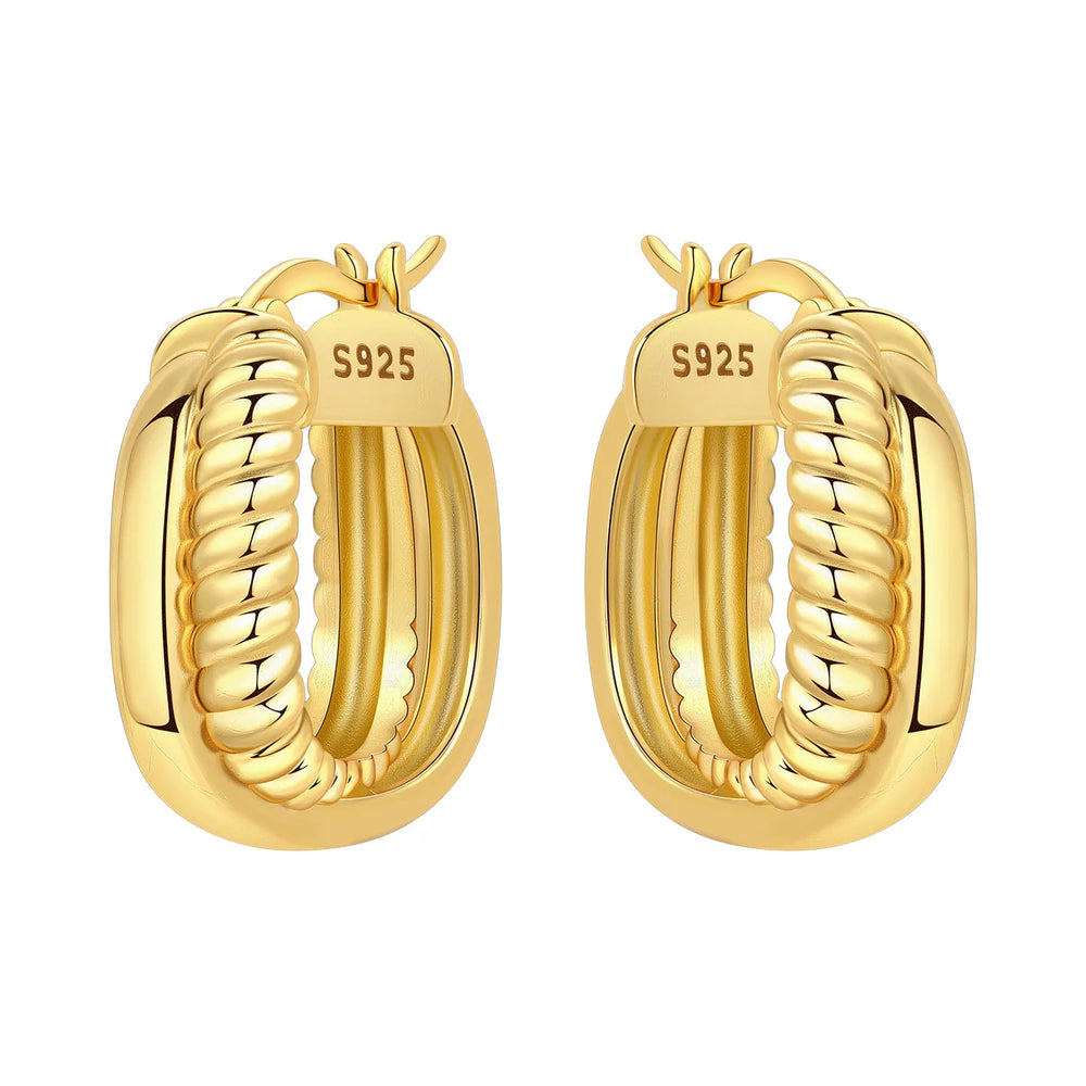 Original 925 Sterling Silver Planet Starlight Earrings Fashion 18K Gold Hoop Earring alternate view