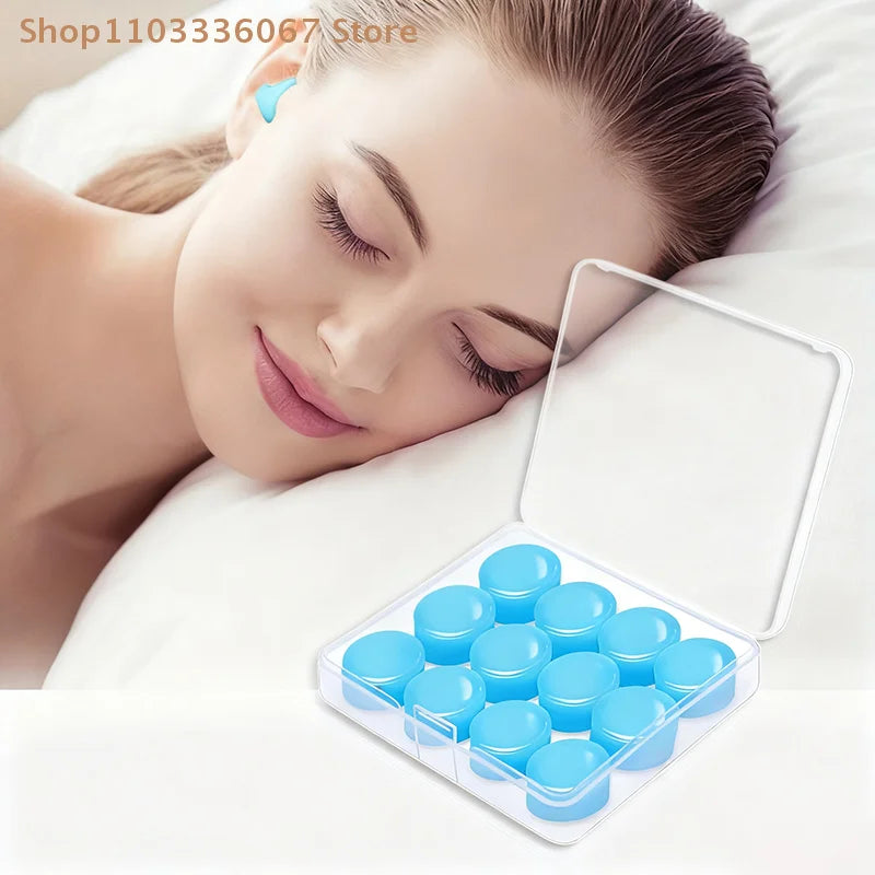 Noise Reduction Swimming Earplugs | Waterproof Silicone Sleep Ear Plugs for Snoring and detail view