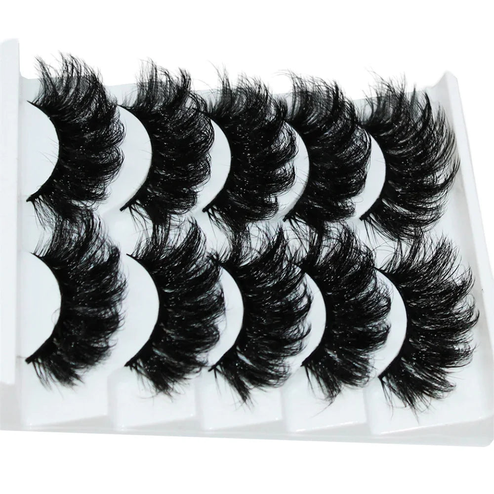 Thick Dramatic Faux Mink Eyelashes | 5 Pairs of Fluffy 3D Lashes for Dramatic Volume lifestyle view