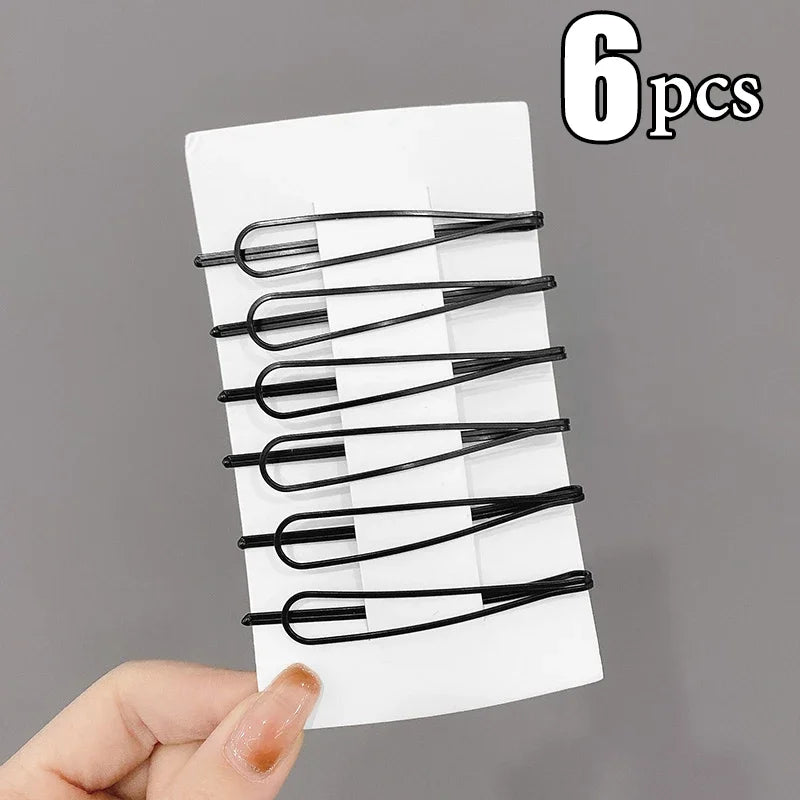 3/12Pcs Black Hair Clips Bobby Pins Wavy Fashion Hairpins Metal Barrettes Invisible BB C detail view
