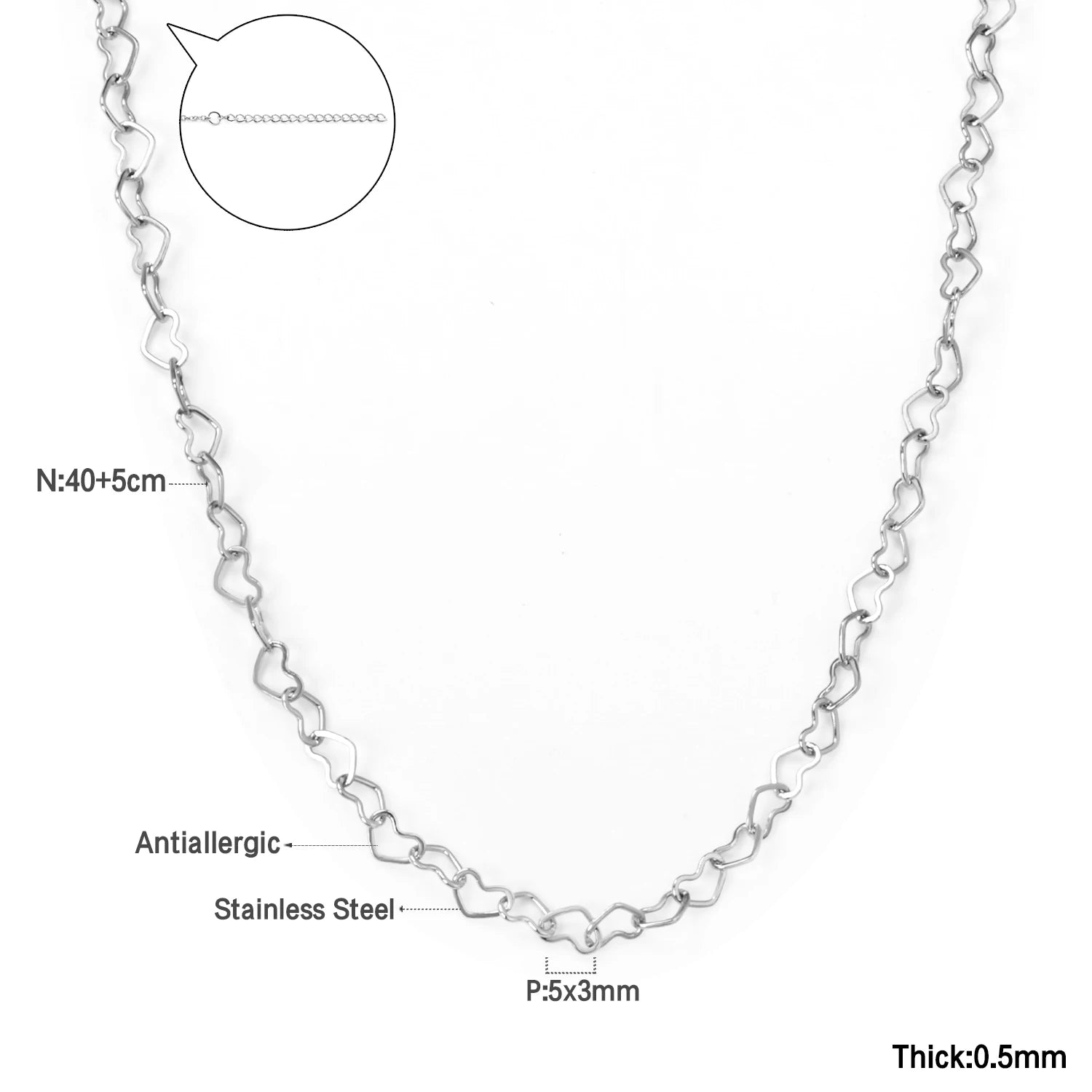 LUXUKISSKIDS Fashion Collier Simple Heart Girls Pendant Necklace Small Love Shape S additional angle