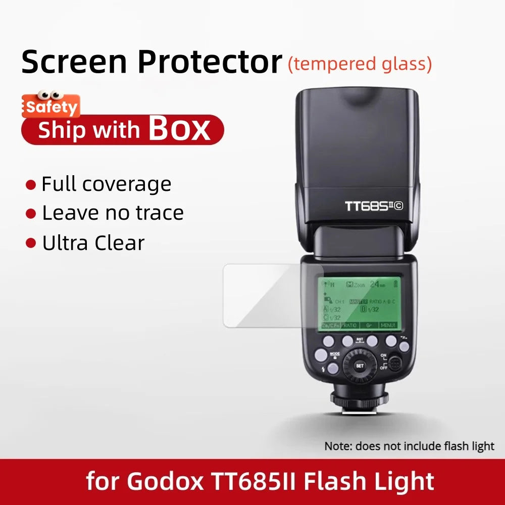9H Tempered Film Glass Screen Protector Cap for Godox iT30Pro V480 V350 V1 V1Pro V685II V850III V860III TT600 XPro X3 V100 X3Pro