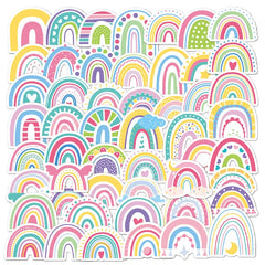 Rainbow Vinyl Stickers for Water Bottles Laptop Cup Phone | 50 Pack Cute Decals alternate view