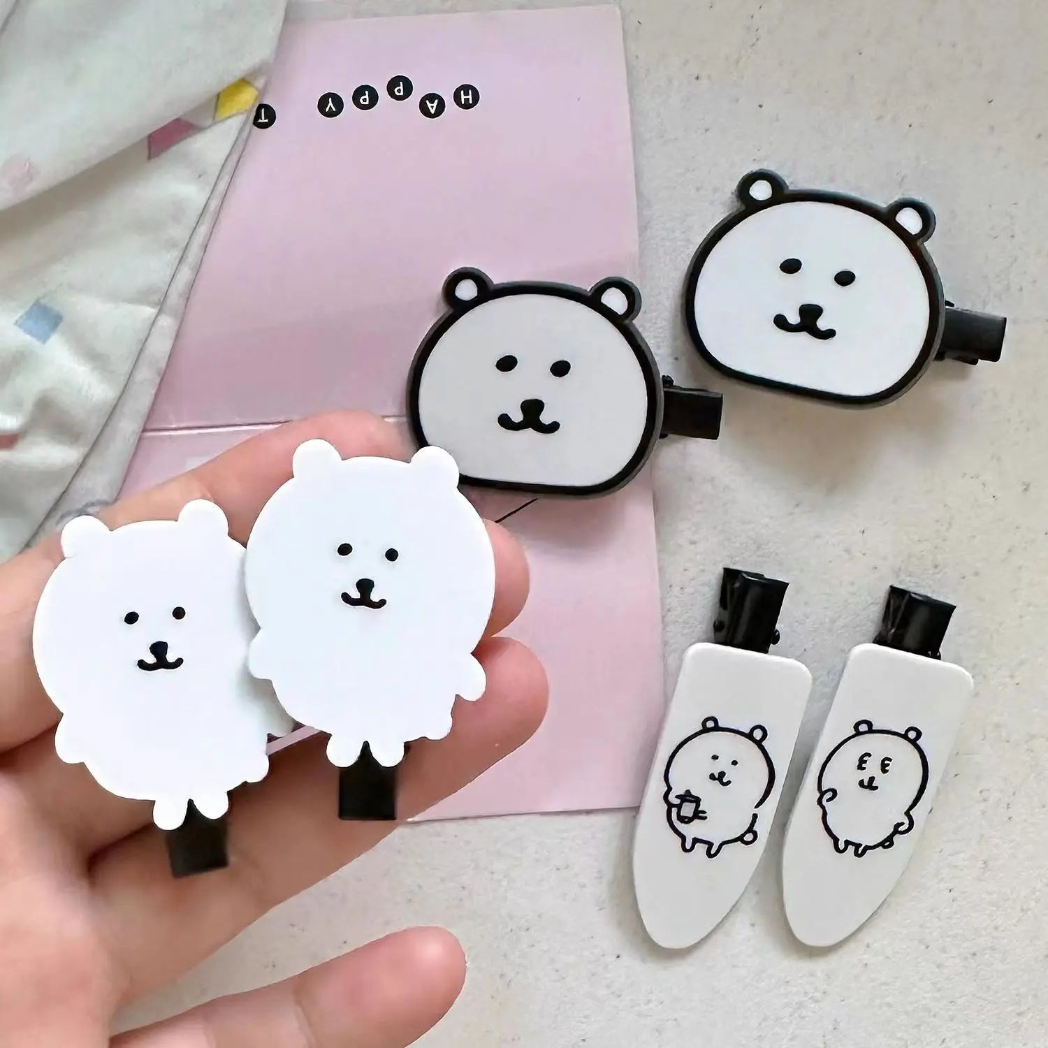 Cute Heart Bear Duckbill Hair Clip | Seamless Bangs Clip for Girls additional angle