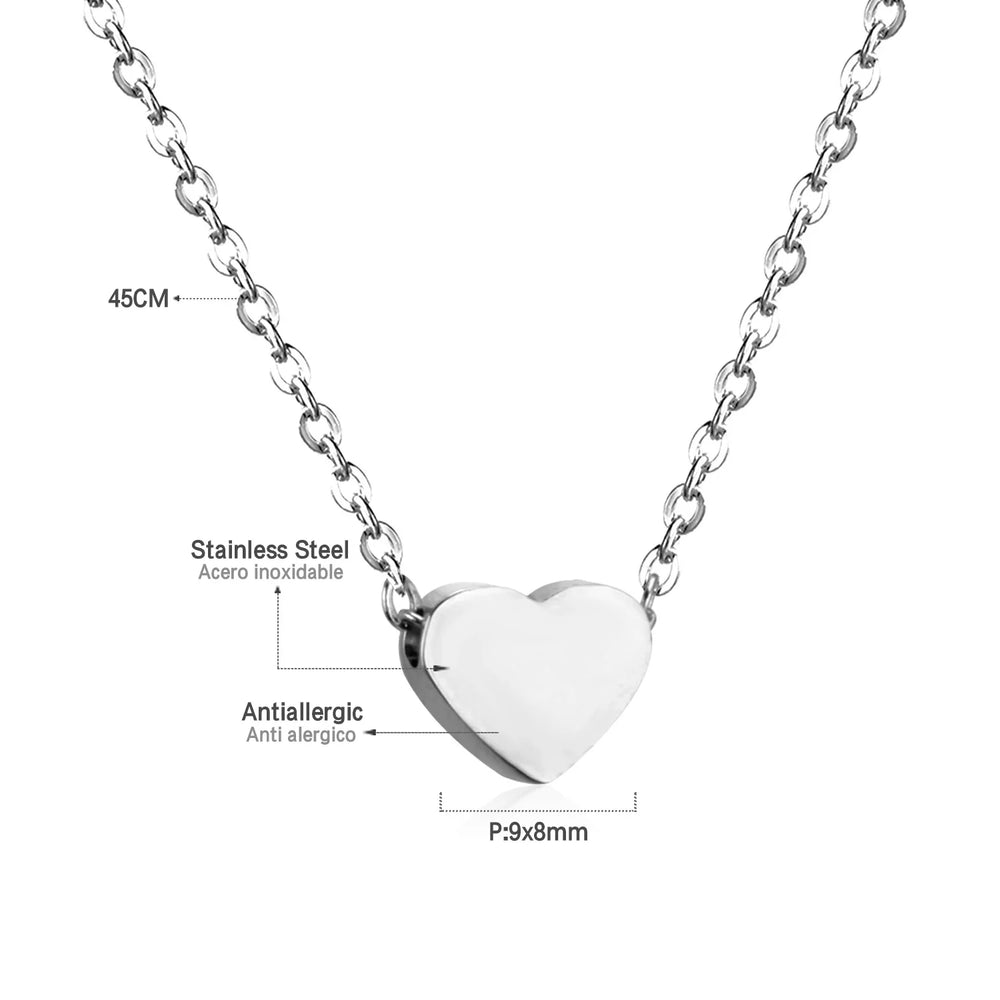 LUXUKISSKIDS Fashion Collier Simple Heart Girls Pendant Necklace Small Love Shape Sta alternate view