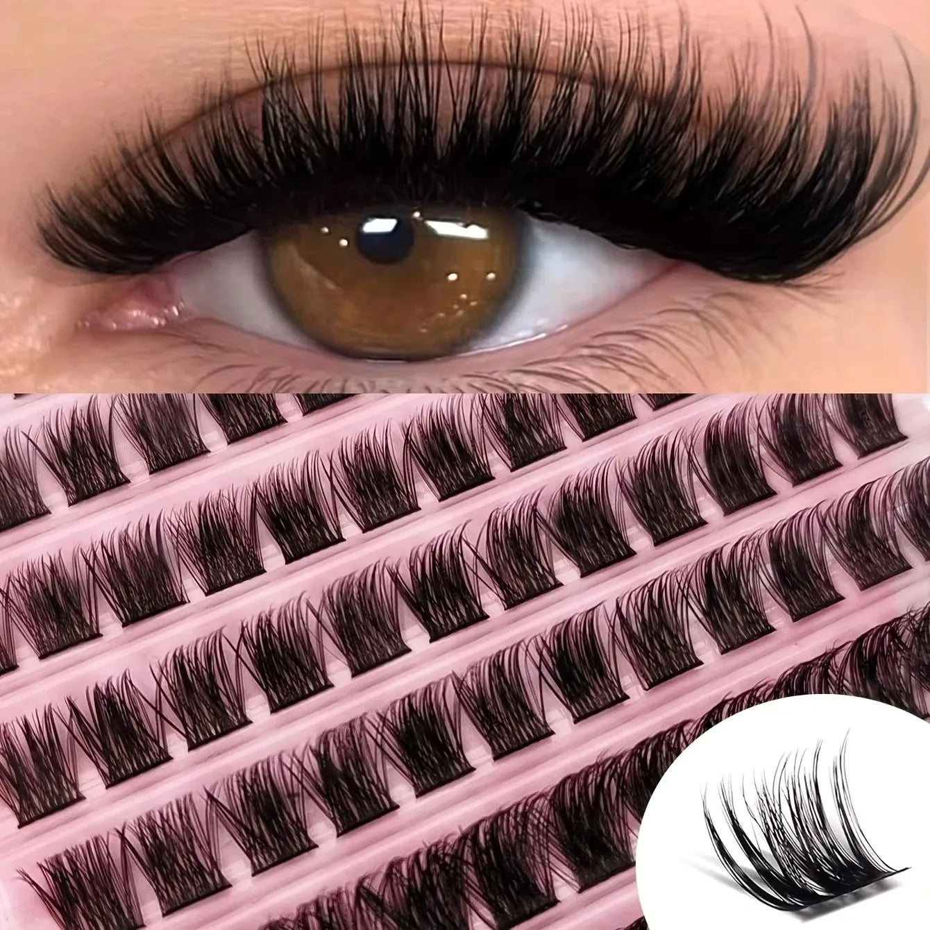 200/720PCS Eyelash Cluster Kit | Soft Fluffy Long-Lasting | Beginner-Friendly Easy Apply | Daily & Party Makeup