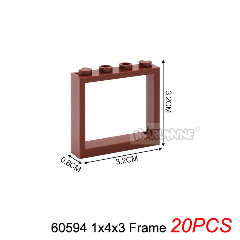 Marumine Window and Door Building Blocks | Compatible City House Parts Set close-up view