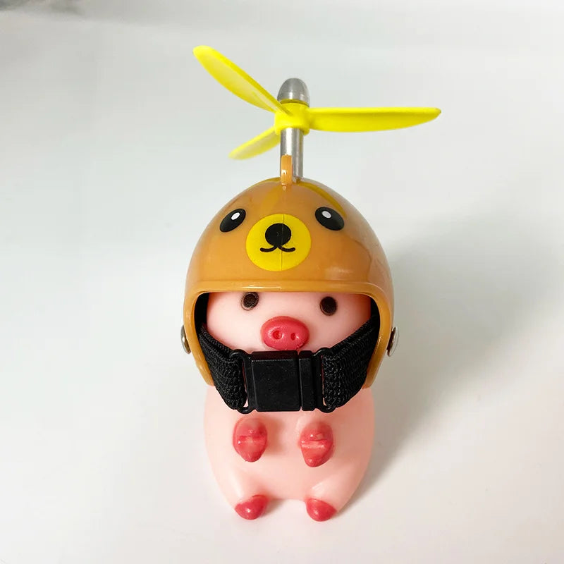 Cute little pig decoration Electric Scooter Pig Decoration Wearing Helmet Car Ornament Motorcycle Bicycle