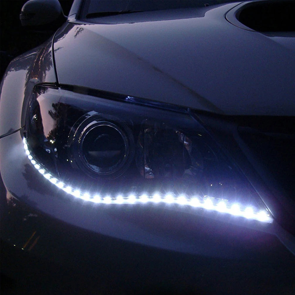 2X 30cm LED Strip Light DRL 3528 1210 15SMD | Car Ambient Atmosphere Light additional angle