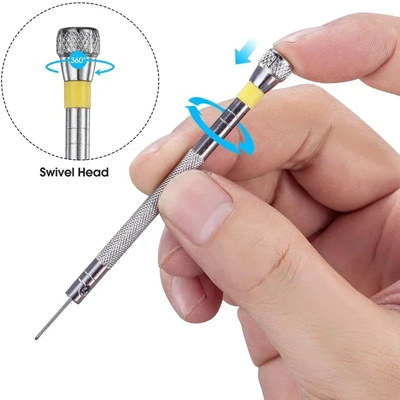 0.8-1.6mm Steel Screwdriver Set for Watch Repair | Portable Watch Band Removal Tool wi close-up view