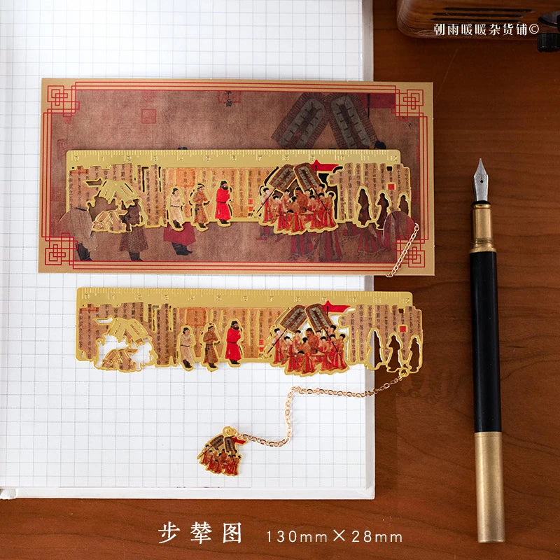 Chaoyu Ancient Style Famous Paintings Metal Bookmark Classical Chinese Style Book Pag alternate view