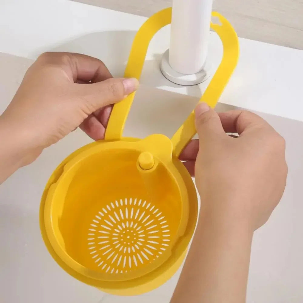 2 IN 1 Faucet Hanging Sink Drain Basket Detachable Bottom Cover Food Residue Filter additional angle
