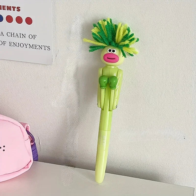 Furry Mechanical Boxing Stress Relief Pen Cartoon Funny Big Mouth Ballpoint Pen Office detail view
