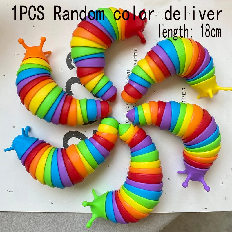 3D Slug Fidget Toy Colorful Slug Snail Toy Articulated Flexible All Ages Relief Anti-Anx detail view
