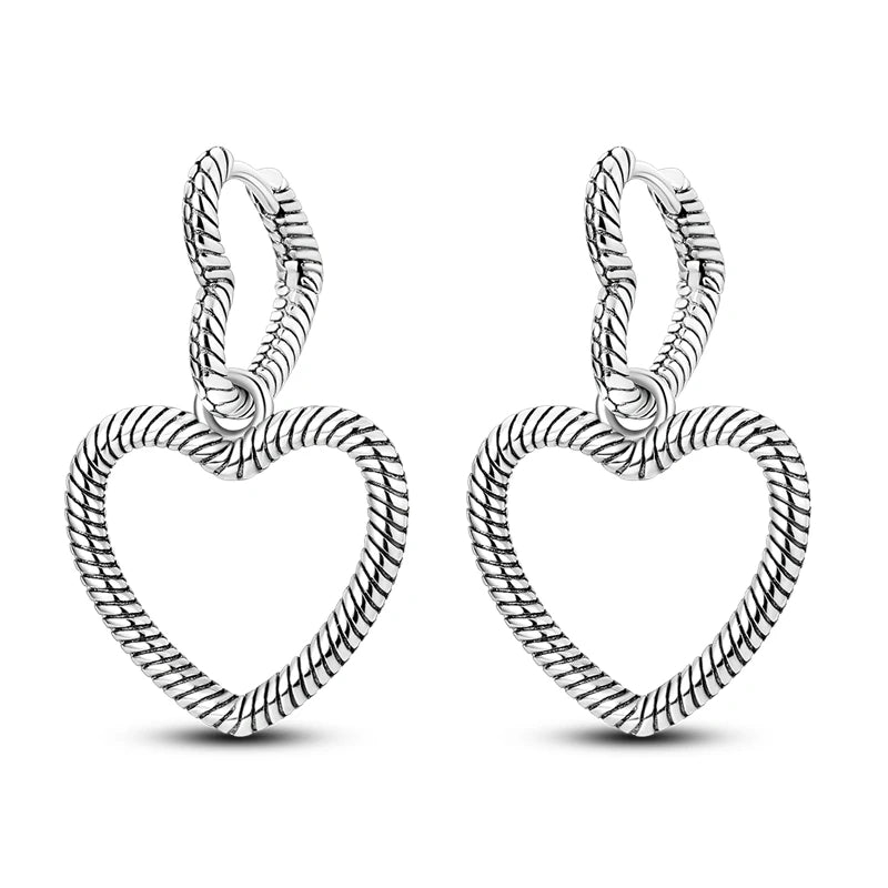 Original 925 Sterling Silver Women Hoop Earrings High Quality Shine Zircon U Shaped C lifestyle view