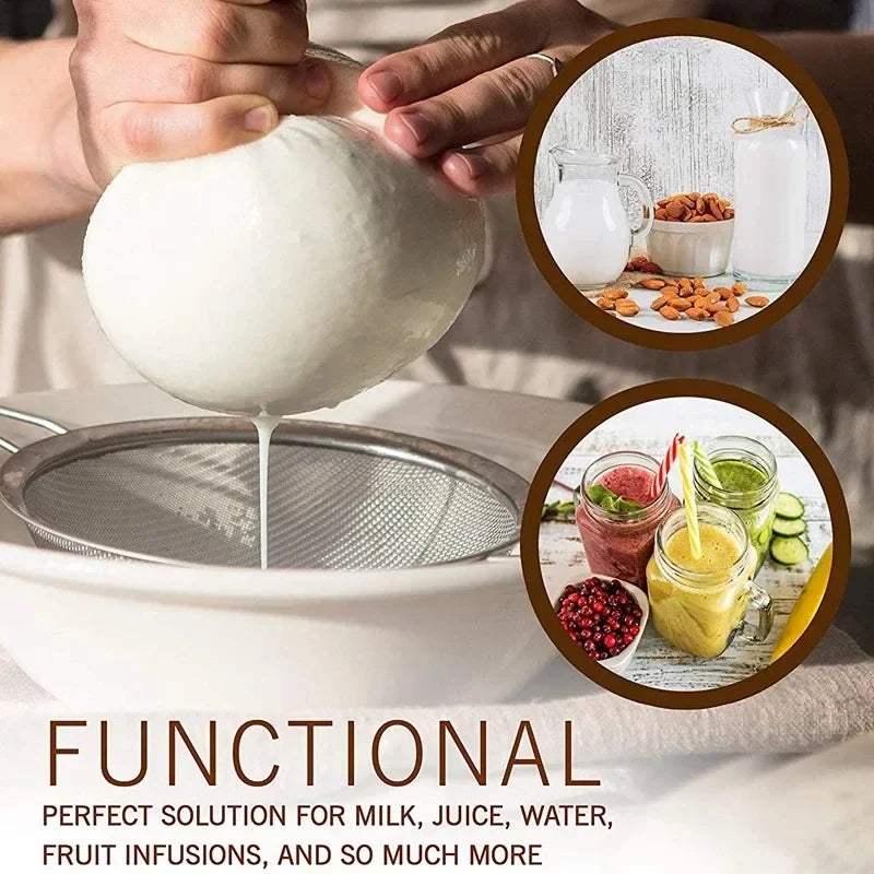 Nut Milk Bag Home Kitchen Gadgets Dish Drainer Kitchenware Reusable Unbleached Useful lifestyle view