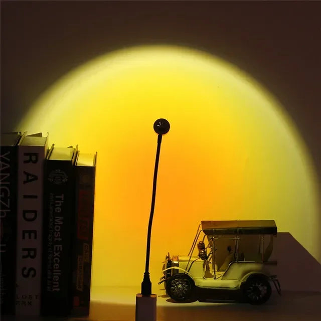 Sunset Projection Lamp | USB Atmosphere Night Light for Photography and Room Decor close-up view