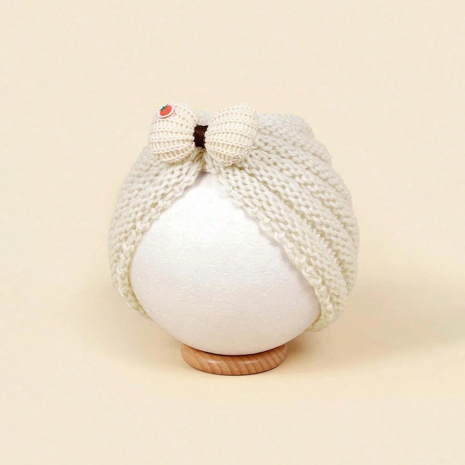 Baby Crochet Turban Hat with Flower Decor | Winter Warm Knit Headwrap for Infant Girl alternate view