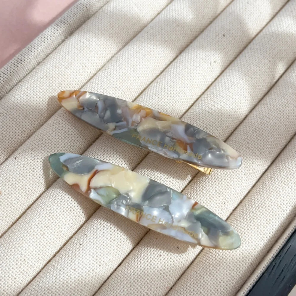 2pcs/Set Elegant Acetate Oval Hairpins Barrettes Korean Style Side Bobby Pins Bangs Hair detail view