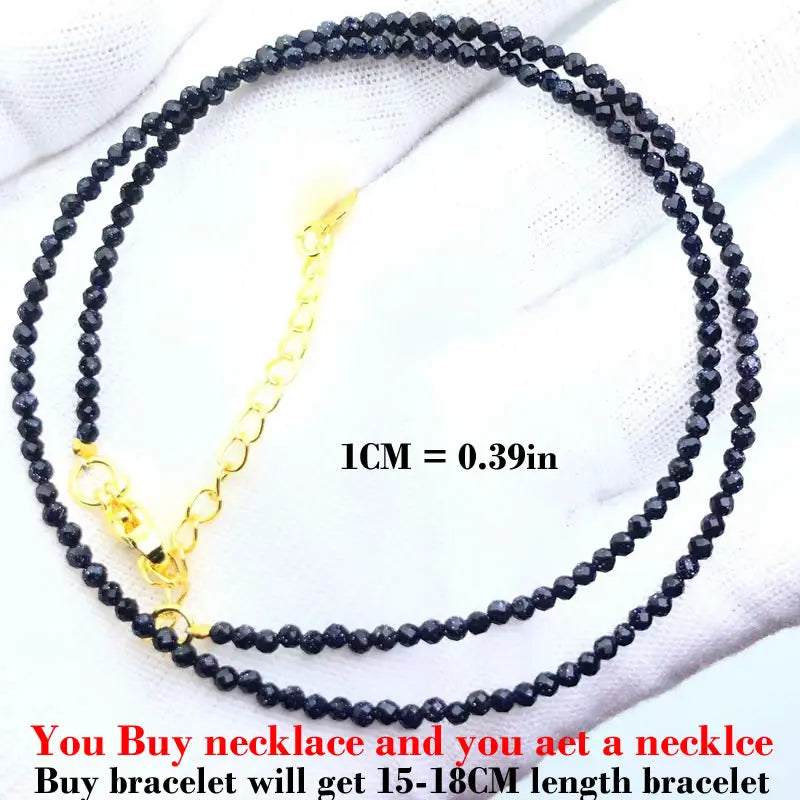 Fashion Faceted 2mm Beads Necklace Mini Natural Stone Amethysts Quartzs Agat Choker M alternate view
