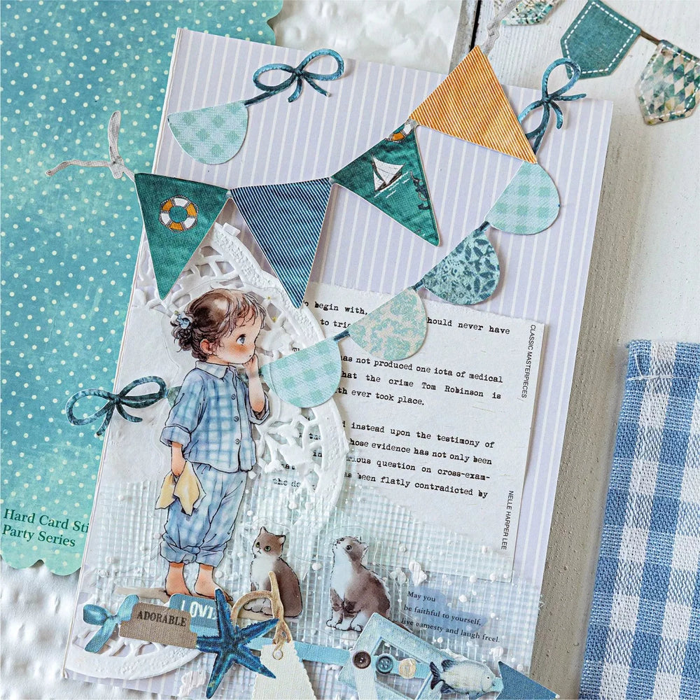 10 pcs/pack Handmade Party Series Vintage Festival Hollow Landscape Material Collage lifestyle view